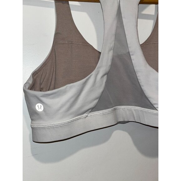 Lululemon cream Racerback Design Athletic Sports Bra Women's Size 12 - Picture 3 of 5